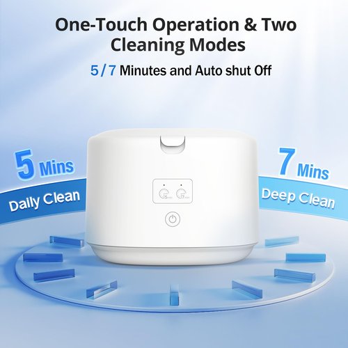 360° Ultrasonic Deep Clean Machine, 30W/45kHz for Dentures, Mouth Guards, Aligners, Braces – 230ml Portable Vibration-Powered Cleaner