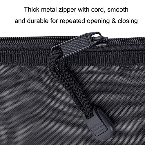 HRX Package Nylon Mesh Cosmetic Zipper Bags, 6PCS Black Makeup Pouches Travel Organizer Case for Purse Diaper Bag (A5 x 3pcs, A6 x 3pcs)