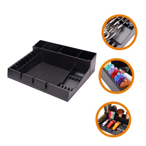 BIUDECO Barber Clipper Tray Organizer Portable Haircut Tools Keeper for Salon Hair Clippers Holder with Multiple Compartments Station Organizer for Hair Cutting Tools