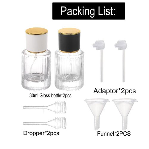 YWG Stone Vintage Perfume Bottles, 2 Packs 30ml Glass Atomizer Travel, Empty Clear Perfume Spray Bottle Essential Oil Container Sprayer Cologne Atomizer for Men