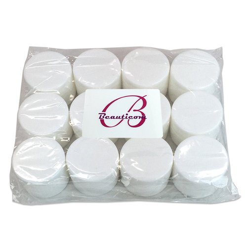 Beauticom 12 Pieces 7G/7ML (0.25oz) WHITE Sturdy Thick Double Wall Plastic Container Jar with Foam Lined Lid for Pills, Medication, Ointments and Other Beauty and Health Aids - BPA Free