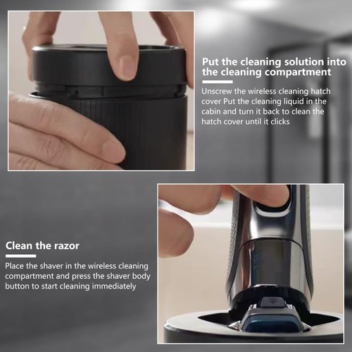 ZemyTIn Upgraded Quick Clean Pod Replacement for Philips Norelco Shaver Model S7887/82 Simple to Use with Using APP