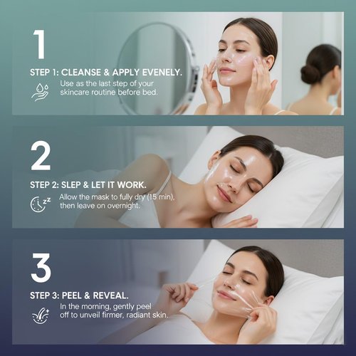 AMUA Yuli Collagen Overnight Wrapping Face Mask,Yuri Collagen Mask Hydrating & Firming Peel-Off Mask for Skin Elasticity, Ideal Skincare Gift for Women