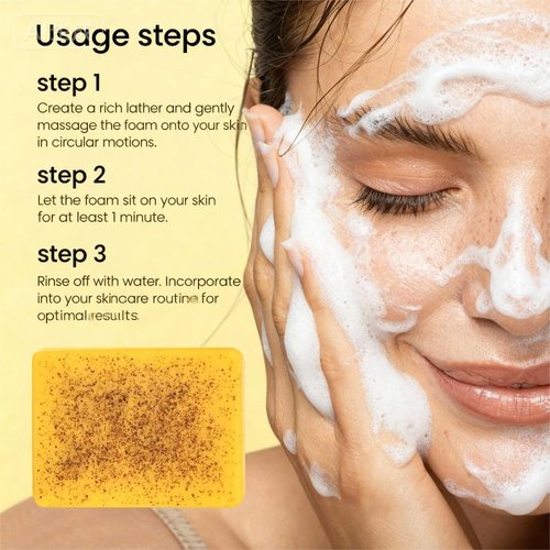 Uselective Lemon & Turmeric Glow Soap Bar - Brightening Bar for Dark Spots & Acne Scars, with Kojic Acid, Vitamin C, Retinol, Shea Butter -30% Larger & SLS Free, for Oily & Dry Skin - 3 Pcs