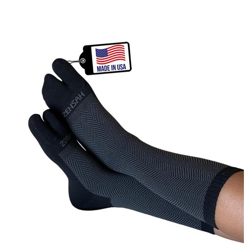 Zensah Bunion Ease - Corrector Relief Sock for Bunions Women and Men - Toe Separator Design (Black/Grey, X-Large)