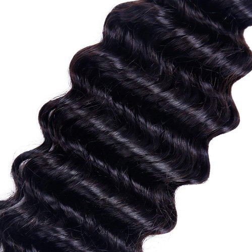 Odir Brazilian Deep Wave Human Hair 1 Bundle Unprocessed 9A Brazilian Deep Wave Virgin Human Hair Weave Bundles Deep Curly Hair Bundles 22 Inch Natural Color