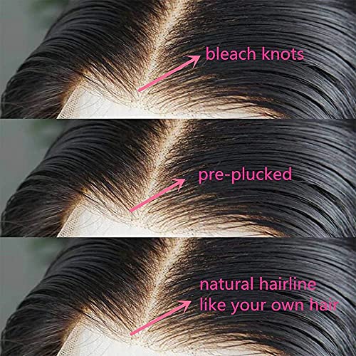 1B 30 Ombre Color Body Wave Short Bob Highlight Wig Short Loose Wavy 13x6 HD Transparent Lace Frontal Human Hair Wig with Baby Hair Bleached Knots Glueless Brazilian Virgin Human Hair Wigs for Women