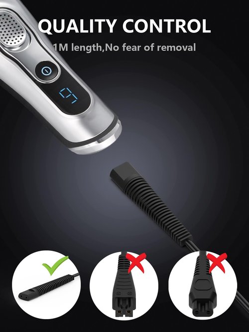 12V Shaver Charger Compatible with Braun Series 9 8 7 6 5 3 1, Electric Razor Charger Cord Replacement Compatible with Braun 3040s 340s 5018s 7020s 370 390cc 720 760cc 790cc 720s-4 7865cc 9095cc