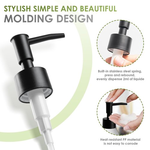 4 Pcs Shampoo Lotion Soap Pumps, Kitchen Sink Soap Dispenser Pump, Pump Bottle Dispenser Replacement for 28/400 Threaded Neck Bottles