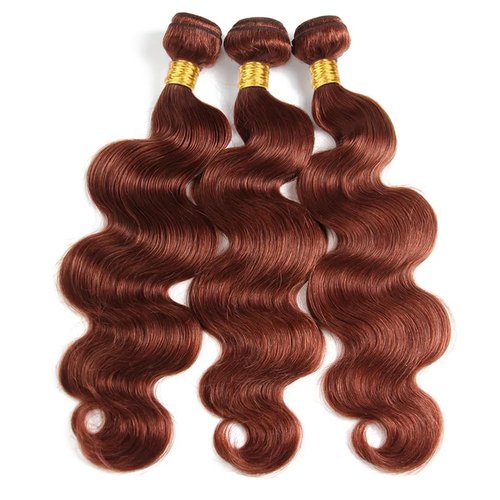Fridnae Color 33 Bundles Human Hair Reddish Brown Body Wave Human Hair Bundles Copper Red Bundles Human Hair 3 Bundles 8 8 8 Inch Brown Body Wave Bundleshair Weave