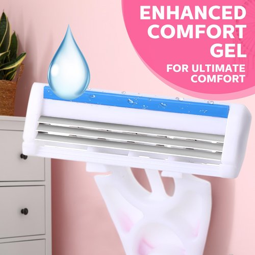Leriton 96 Count Women's Disposable Razors Blades Bulk 3 Blade Razors for Women Disposable Head Razor Sensitive Skin Razor Comfortable Shave for Bathing Hotel Travel