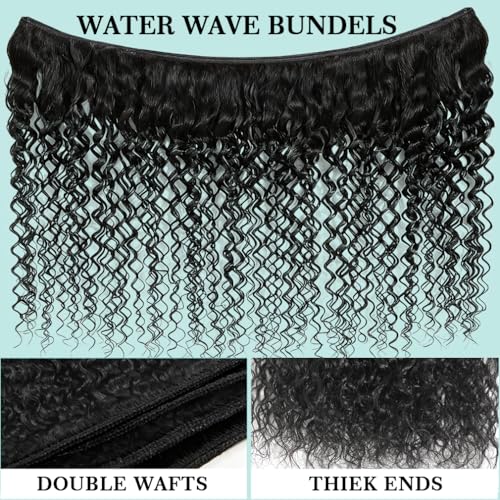 Water Wave Human Hair Bundles 22 24 26 Inch Virgin Brazilian Water Wave Curly Bundles 12A Wet And Wavy Bundles Human Hair Deep Water Wave Bundles Human Hair Extensions,315g