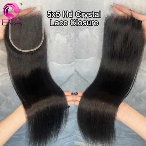 SKINLIKE Real HD Lace Frontal Human Hair Pre Plucked Natural Hairline Invisible Closure Ultra Thin Swiss HD Lace Bleach Knots Closure Human Hair with Baby Hair (5x5 Hd Straight, 14 inch)