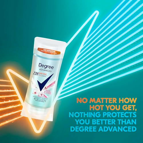 Degree Advanced Protection Antiperspirant Deodorant White Flowers & Lychee for 72-Hour Sweat & Odor Control for Women, with Body Heat Activated Technology, 2.6 oz