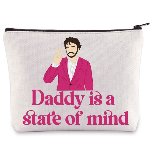BWWKTOP Daddy Cosmetic Makeup Bag Actor Movie Fans Gifts Daddy Is A State Of Mind Makeup Zipper Pouch Bag Actor Quote Merchandise (Daddy Is State)