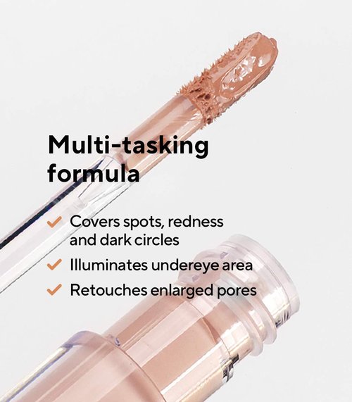 MÁDARA Organic Skincare | Luminous Perfecting Concealer 35 HONEY – 4ml, Dewy finish, With hyaluronic acid, Natural concealer for dark circles and blemishes, Vegan, COSMOS natural certified.