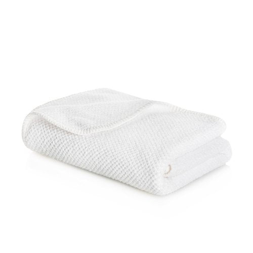 Graccioza Bee Waffle Wash Cloth 12" x 12" - 100% Egyptian Combed Cotton, 550 GSM - Elegant Waffle Pattern Bath Towels - Super Absorbent and Quick Dry Washcloth - Soft Body and Face Towel - White