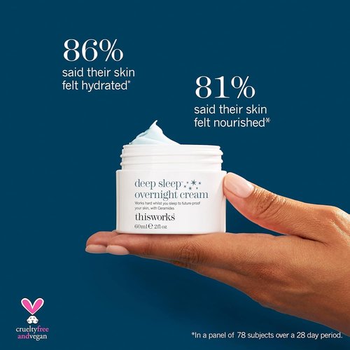 THISWORKS Deep Sleep Overnight Face Cream with Persian Silk Tree Extract, Ceramides & Copper PCA, to Help Fight Signs of Fatigue & Support Skin Renewal, 60ml