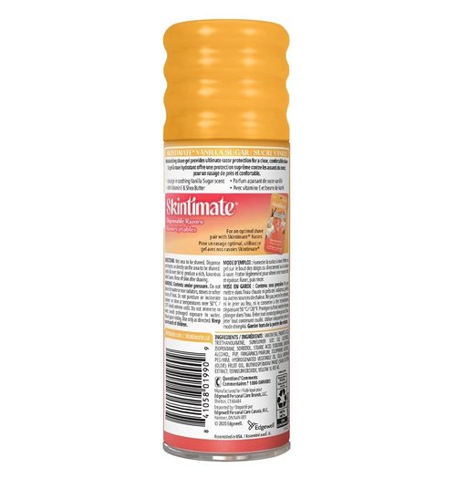 Skintimate Vanilla Sugar Shave Gel for Women | Skintimate Shaving Cream for Women, Womens Shaving Cream, Shave Cream, Shaving Foam, Womens Shave Gel with Vitamin E & Shea Butter, 7oz - Pack of 6