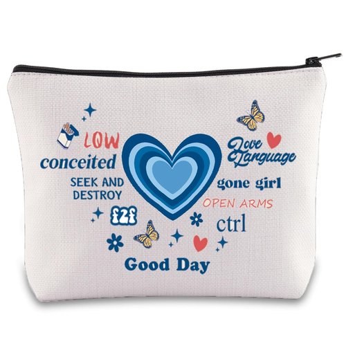 BWWKTOP Singer Album Cosmetic Makeup Bag Singer Concert Fans Gift Singer Makeup Zipper Pouch Bag Singer Merchandise (GoodDay)