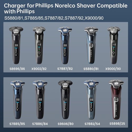 Charger Stand Compatible with Philips Norelco Shaver S7887/82 S5880/81 S7885/85 X9000/90 XP9204/85 S7886/84 X9002/82 XP9201/88 S7889/91 S9987/85 X9001/91 XP9203/81 S9606/80 S8696/86 XP9200/82 X9001/81