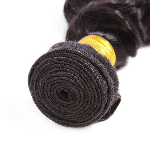 Deep Wave Bundle Natural Black Human Hair Bundle 100% Unprocessed Virgin Hair Brazilian Double Weft Extensions 16 Inch For Women
