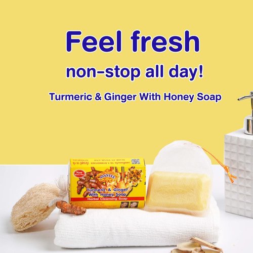 ASANTEE Tumeric & Ginger With Honey Cleansing Soap (Pack of 6)