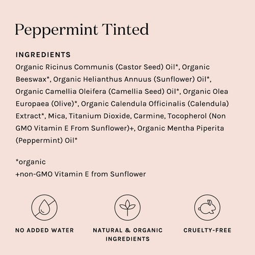 Kari Gran Lip Whip | Moisturizing Lip Balm with Organic Oils | Glossy Sheen + Peppermint | Rich Buttery Texture, Hydrates & Protects | Non-GMO, Organic Ingredients, Made in USA (Tinted Peppermint)