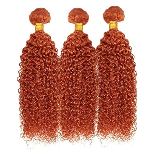 Color 350 Kinky Curly Bundles Orange Human Hair 3 Bundles Curly Wave Brazilian 100% Unprocessed Virgin Extensions Double Weft Bundle 22 24 26 Inch