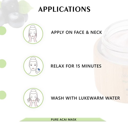 Shira Shir-Organic Pure Acai Facial Mask For Nourished Smoother and Radiant Skin With Organic Anti-Aging Formula Leaves Skin Hydrated Helpful for Sensitve Skin.(15 ML)