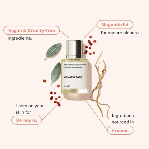 Dossier - Aromatic Sage 1.7 Fl oz (50ml) - Eau de Parfum - Inspired by Valentin's Born in Roma U.omo - Perfume Luxury - Pure Infused - Paraben Free - Vegan - For Men