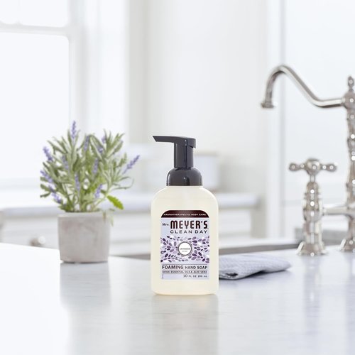 Mrs. MEYER'S CLEAN DAY Foaming Hand Soap 4 Scent Variety Pack, 1 Rain Water, 1 Lavender, 1 Lemon Verbena, 1 Watermelon, 10 OZ Each, 1 CT