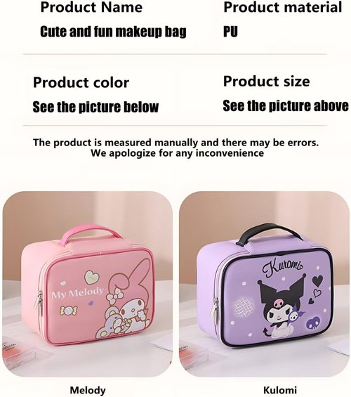 Makeup Bag – Cinnamoroll Makeup Organizer, Travel Toiletry Bag for Women & Girls | Cute Cosmetic Bag, Train Case for, Travel Bag, Toiletry Bag for Women, Make up Storage (Blue Cinamoro)