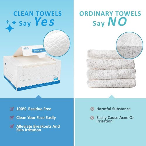 HOMEXCEL Face Towels, Disposable Face Towelette, Biodegradable Makeup Remover Dry Wipes, Super Soft Clean Facial Towels Wash Cloth for Sensitive Skin,600 Count