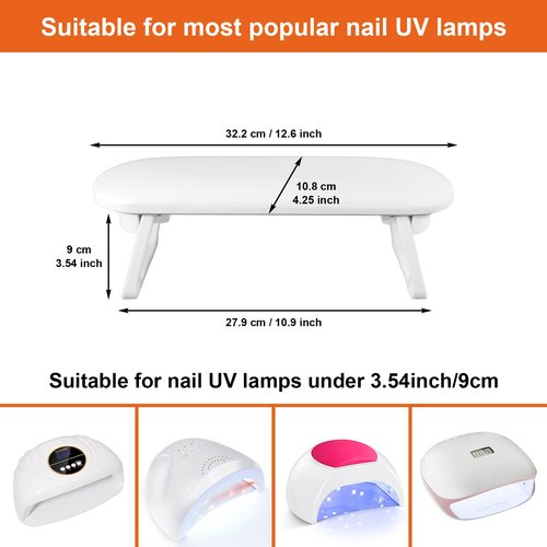 Nail Arm Rest, Foldable PU Leather Nail Hand Rest For Manicure+uffer Block Nail File, 30Count 100/180 Grit Sponge Nail Buffers for Acrylic Nails