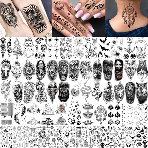 73 Sheets God Jesus Christ Temporary Tattoos For Men Adults, Religious Cross Prayer Half Arm Sleeve Tattoos For Women Rose Flower, Temp Christian Faith Belief Family Fake Tattoo Stickers Halloween