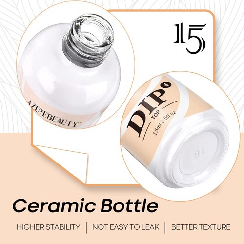 AZUREBEAUTY Clear Dip Powder for Nails, Essential Dipping Build Powder + 4+4Pcs Dip Powder Liquid Set 15ml/0.5oz
