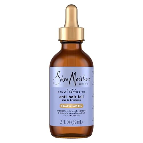 SheaMoisture Scalp & Hair Oil Anti-Hair Fall for Healthy Looking Hair and Moisturized Scalp, with Biotin & Multi-Peptide ScalpBoost Technology, 2 oz