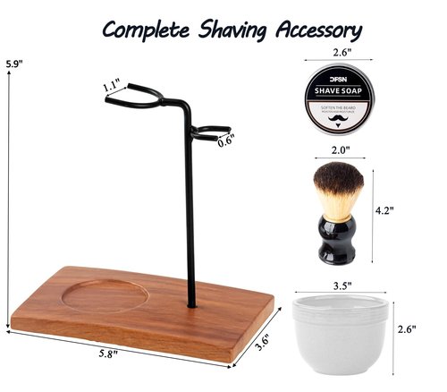 dgudgu Safety Razor Shave Kit Mens Shaving Kit For Men Black Safety Razor Stand With Shave Brush Shaving Bowl Shaving Soap Set
