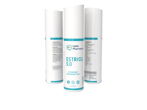 HelloPharmacist Natural Bioidentical Estriol 5.0 Professional Cream for Women - Menopause Support - Added Moisturizers & Hyaluronic Acid - 3 Ounces - Trusted Brand