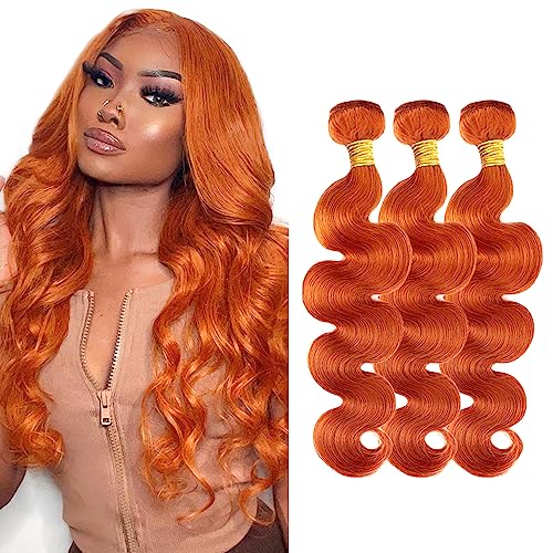 30 30 30 inch Ginger Human Hair Bundles 350 Body Wave Bundles Ginger Orange Human Hair Bundle 350 Body Wave Bundle
