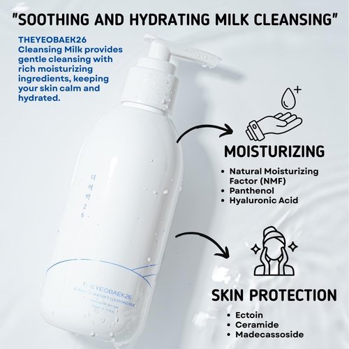 THEYEOBAEK26 Korean Cleansing Milk for Face – Gentle Facial Cleanser for Dry & Sensitive Skin, Hydrating Makeup Remover, 6.76 Fl Oz (200ml)