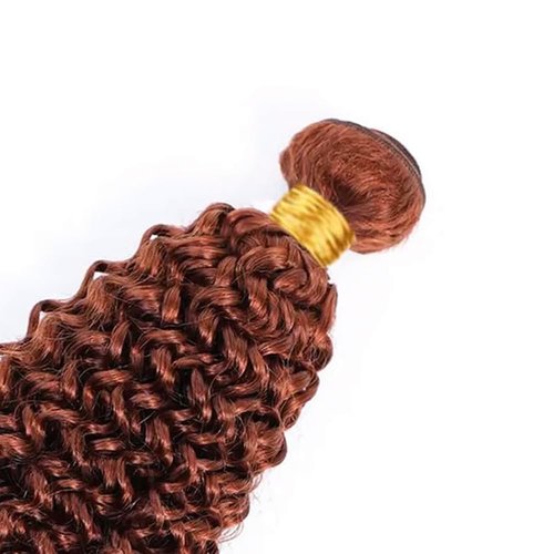 ZCMYVINND Reddish Brown Kinky Curly Human Hair Bundles Copper Red Bundles 08 10 12 Inch 300g Double Weft Unprocessed Brazilian Virgin Remy Hair Auburn Brown Jerry Curly Bundle Color 33 Soft and Silky