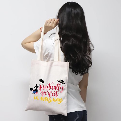 MNIGIU Mary Pop-p Cosmetic Make up Bag Mary Pop-p Gift Practically Perfect in Every Way Makeup Zipper Pouch Bag for Women (Tote)
