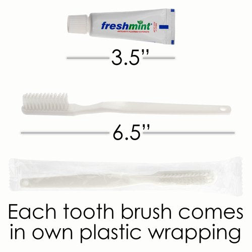 Moda West 24 Hygiene Kits - Bulk Case of Wholesale Basic Toiletry Kits for Men, Women, Travel, Charity 5 Pc Kit