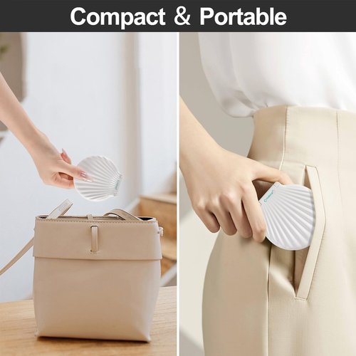 Makefango Compact Makeup Mirror with Lights - 3.5" Portable, 2-Sided, Lightweight & Shatterproof, Folding Magnifying Mirror 2X/10X, for Women