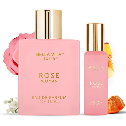 BellaVita Luxury ROSE Eau De Parfum for Women Combo | Sweet Floral & Oriental Womens Perfume with Amber Vanilla, Black Currant, Rose & Jasmine | Long-Lasting Rose Perfume Oil