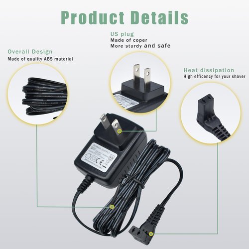 5V Power Adapter Charger for Wahl, Charger Replacement Compatible with Wahl Trimmer Models 5616L, 5701, 9818A, 9818-5001, 9864, 9870, 9884L2, 9896, 9899, SS2L, WSS3L,Trimmer Power Supply Charging Cord