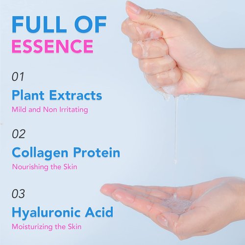 VESPRO Collagen Essence Sheet Facial Masks (48 Pack), Bulk Sheet Masks for Face, Skincare for All Skin Types, Moisturizing and Soothing, Natural Skin Care Spa Face Mask