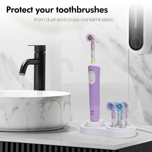 Toothbrush Head Covers & Toothbrush Holder for Oral B & iO Series, Multicolor and White